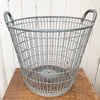 French vintage galvanised metal basket