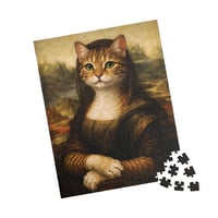 Image 2 of PuzzledPaws Meow'na Lisa - 252 Piece Puzzle