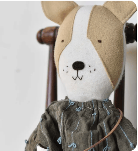 Image of Handmade Dolls in Clothing- Dog, Rabbit, Rabbit, Bear, or Frog,