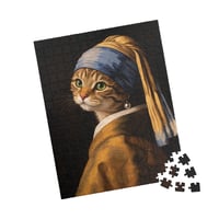 Image 2 of PuzzledPaws Catto with a pearl earring - 252 Piece Puzzle