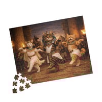 Image 2 of PuzzledPaws Egypt Dancing Cattos - 252 Piece Puzzle