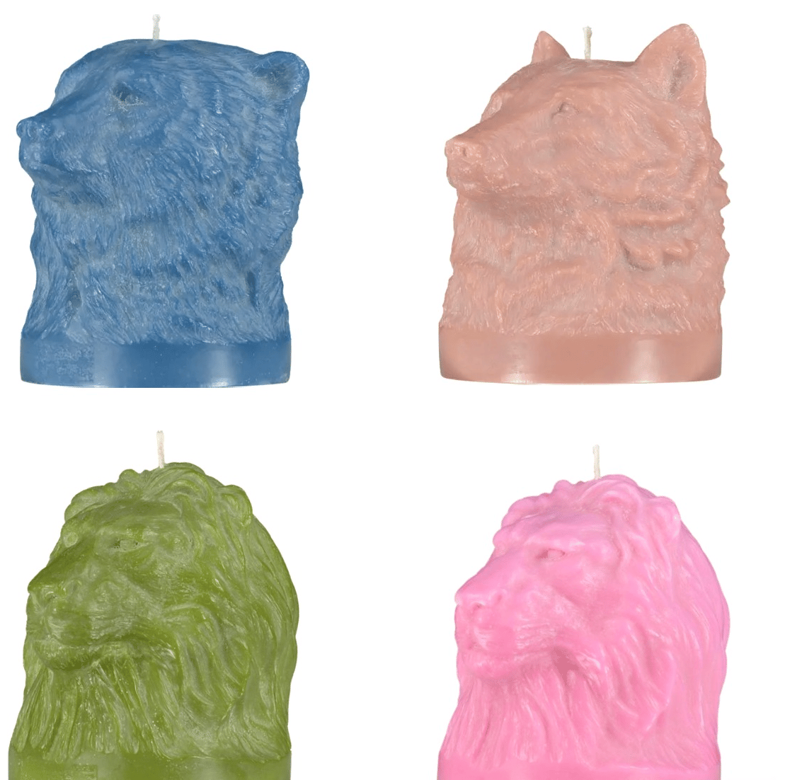 Image of Sculptural Candles (Bear, Lion, and Wolf)