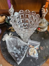 Image 1 of Spirit Dice for Divination and with Vintage Glass Holder