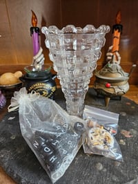 Image 2 of Spirit Dice for Divination and with Vintage Glass Holder