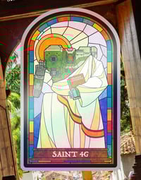 Saint 4G 3.9" X 2.4" Holographic sticker