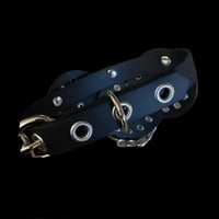 Image 3 of Triple faux leather detailed concho chained choker