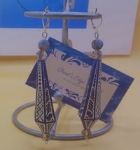 Image 2 of Blue and White  Resin Earrings