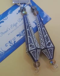 Image 1 of Blue and White  Resin Earrings
