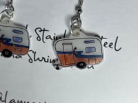Image 2 of Vintage trailer earrings in orange