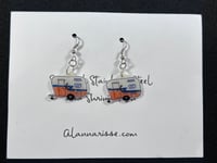 Image 1 of Vintage trailer earrings in orange