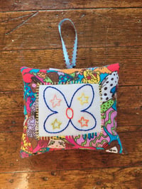 Embroidered Butterfly Wall Pillow