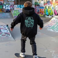 Image 4 of Black & Teal Bucket Man Hoodie