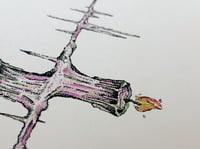 Image 2 of Ink Drawing - Pink Drips