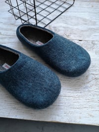 Image 3 of DENIM PETROL felted wool slippers MEN'S EU43