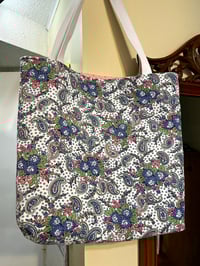 Image 3 of Vintage Fancy Ladies Embroidered Tote Bag