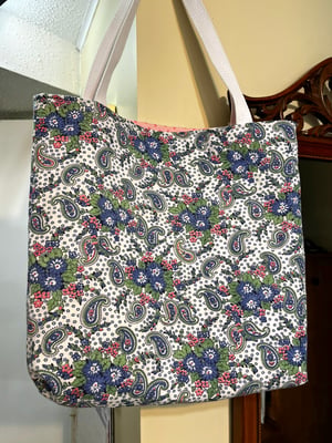 Image of Vintage Fancy Ladies Embroidered Tote Bag