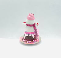 Image 2 of Chocolate Bundt cake snowman with heart garland 