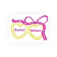 Image 1 of Personalized Heart Locket Art — Gold Locket with Pink Polka Dot Bow - 10x8