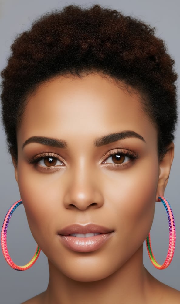 Image of Neon Glow Threaded Hoop Earrings