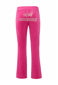 Image 1 of SLUT        SEASON          RHINESTONE     VELOUR     TRACK    PANTS  