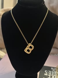 Golden Bubble “B” Initial Necklace