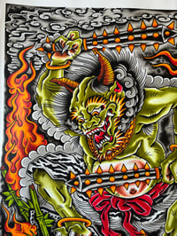 Image 3 of A1 Oni & samurai painting (pre order)