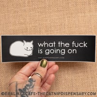What the Fuck is Going On Sticker, featuring Anxiety Cat