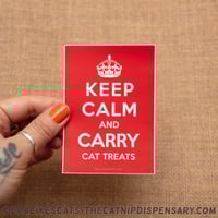 Keep Calm and Carry Cat Treats Sticker