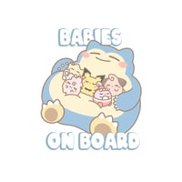 Image 1 of Snorlax Babies on Board Sticker Flake & Car Decal