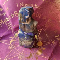 Image 3 of Sodalite Moai Ward of the Home  Ancient Guardian for Protection, Luck & Peaceful Energy