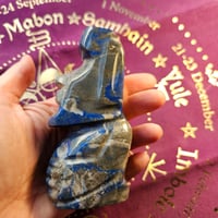 Image 5 of Sodalite Moai Ward of the Home  Ancient Guardian for Protection, Luck & Peaceful Energy
