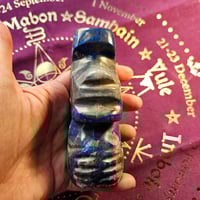Image 6 of Sodalite Moai Ward of the Home  Ancient Guardian for Protection, Luck & Peaceful Energy