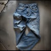 R DENIM DISTRESSED SWAROVSKI POCKET