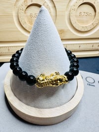 Image 1 of Good Luck Dragon and Onyx Bracelet 