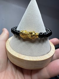Image 2 of Good Luck Dragon and Onyx Bracelet 
