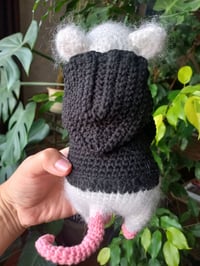 Image 2 of Knitted toy Mouse in a hoodie