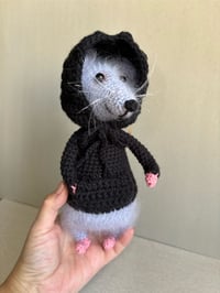 Image 3 of Knitted toy Mouse in a hoodie