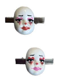 Clown Baby Hair Clips (valentine clown)