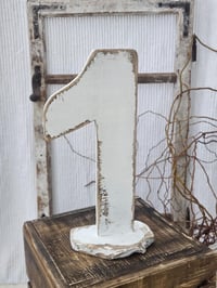 Image 2 of  Handmade wooden number 1 white 1A