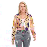 Image 1 of TRE NOL Women's Crop Top Hoodie With Zipper