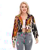 Image 1 of TRE NOL Women's Crop Top Hoodie With Zipper 1