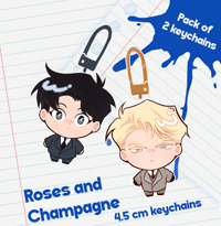 Roses and Champagne Keychains Pack 