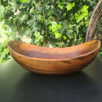 Image 1 of Wooden tabletop fruit bowl. Black walnut