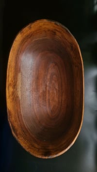 Image 2 of Wooden tabletop fruit bowl. Black walnut