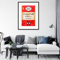 Image 2 of James McQueen - It Started With A Kiss, Giclee Print, Contemporary Art Poster, Gift for Lovers