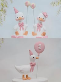 Image 1 of Silly Goose Cake Topper -  Lightweight Clay