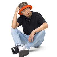Image 7 of ‘CHANCE ELIJAH’ | ‘LEOPARD’ Orange Reversible Bucket Hat 