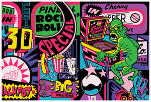 Image of Creature Pinball Print