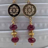 Image 1 of Arabian Nightfall Earrings • Swarovski Ruby Crystal Earrings