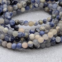 Image 1 of Natural Sodalite Beads – 4–4.5mm Round Gemstone Beads – 15 Inch Strand